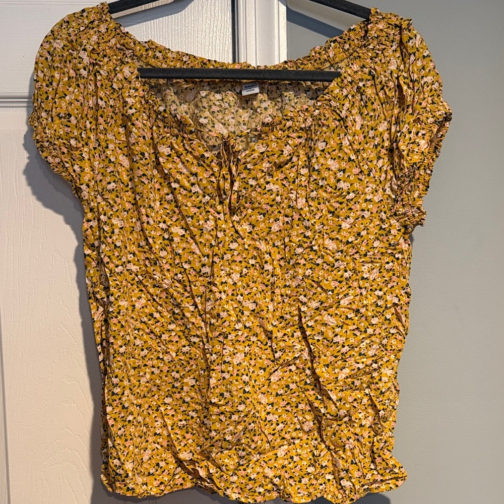 Old Navy Yellow Floral Blouse